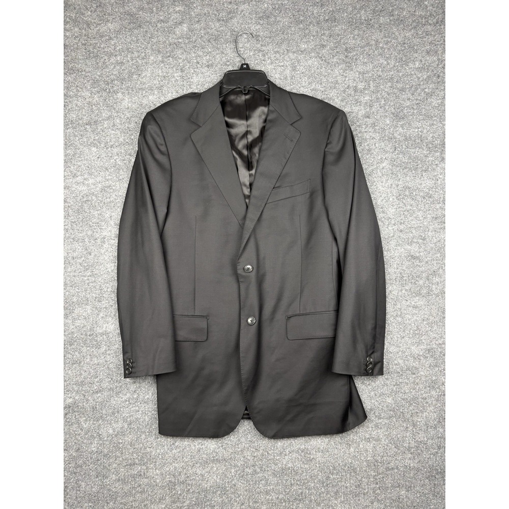 Filarte Betenly 100% Wool Blazer Sport Coat Black 40R Italy Fabric 2 Button